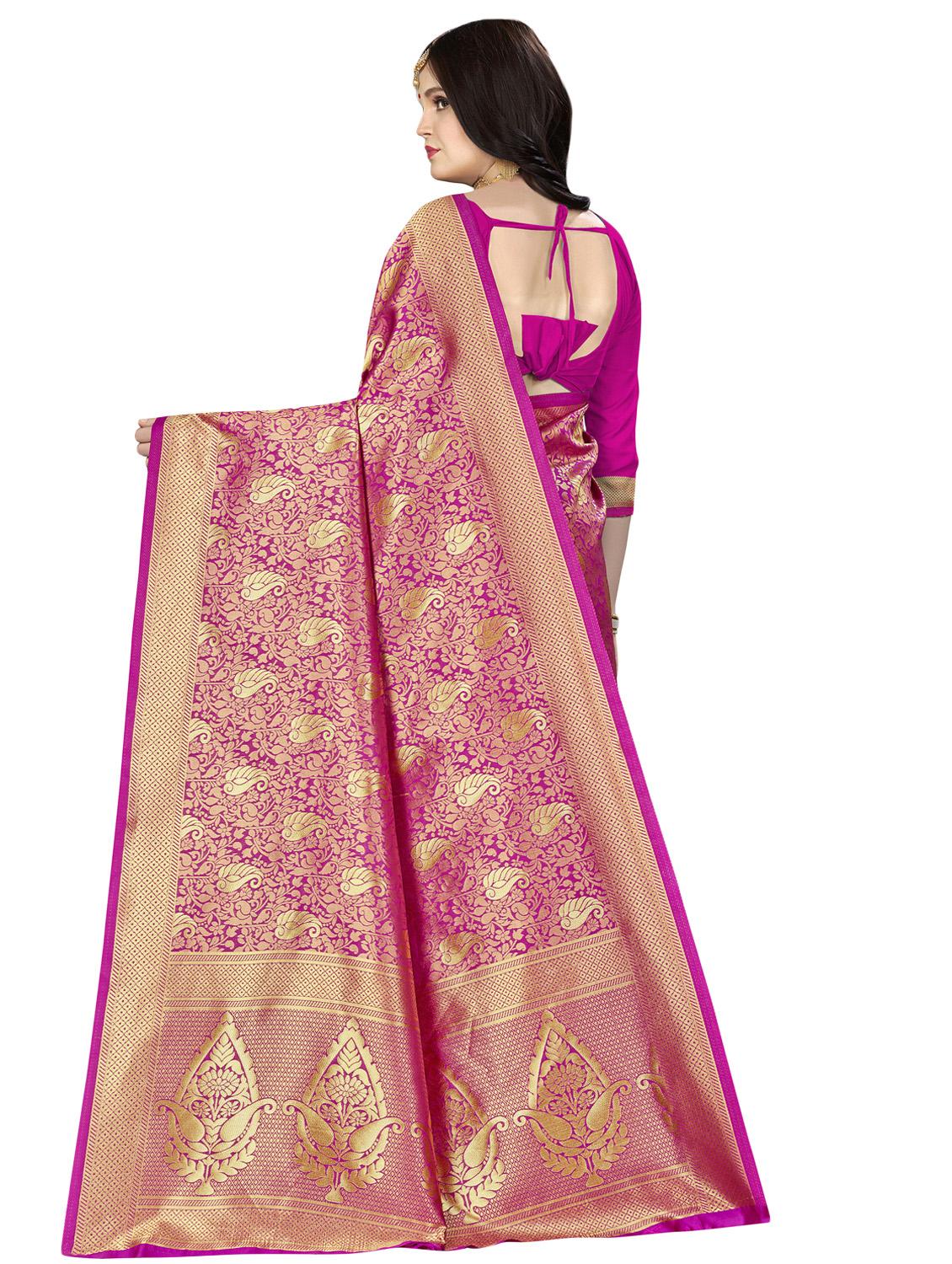 paisley banarasi saree with blouse - 16896838 - Standard Image - 1