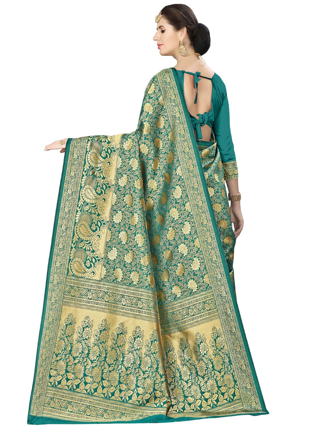 floral banarasi saree - 16896843 - Standard Image - 1