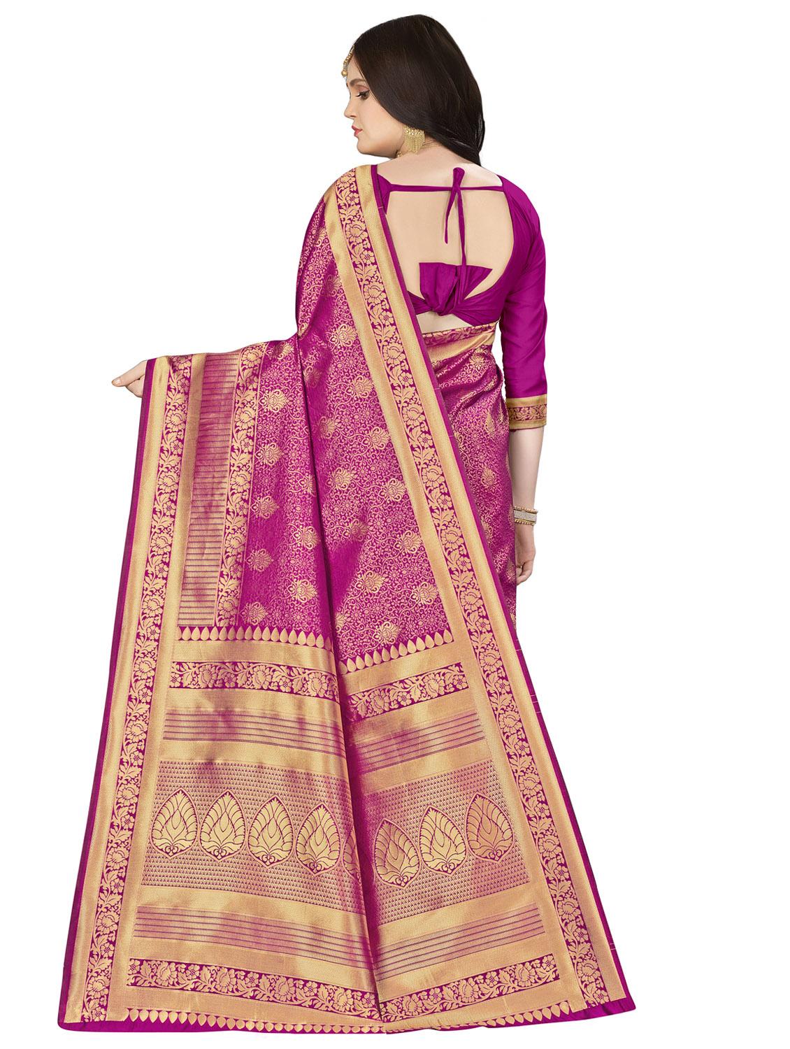 ethnic motif banarasi saree with blouse - 16896848 -  Standard Image - 1
