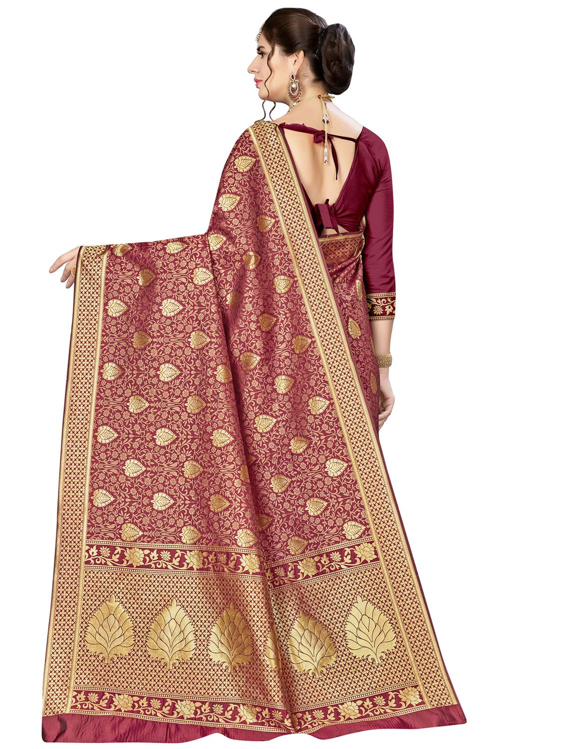 ethnic motif banarasi saree with blouse - 16896851 -  Standard Image - 1