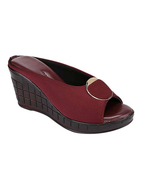 maroon platforms wedges