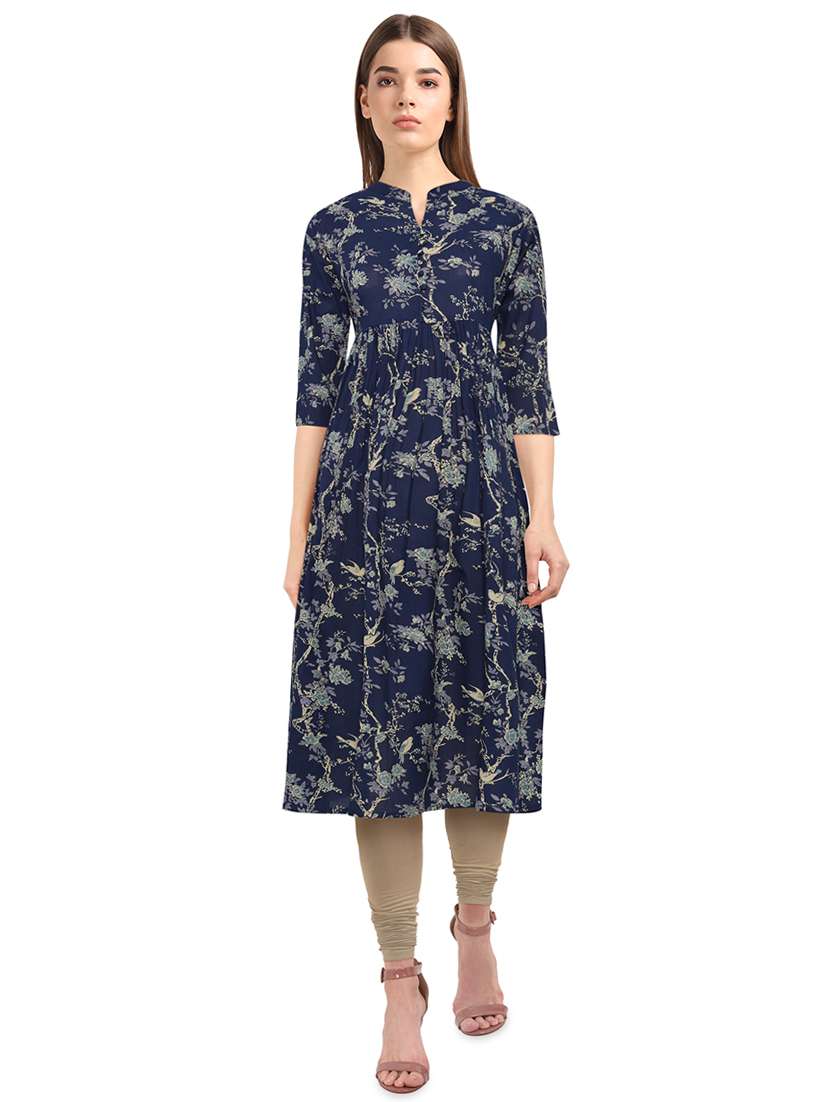 floral print flared kurta 