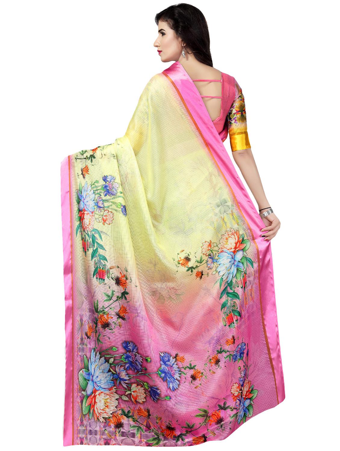floral printed saree with blouse - 16899984 -  Standard Image - 1
