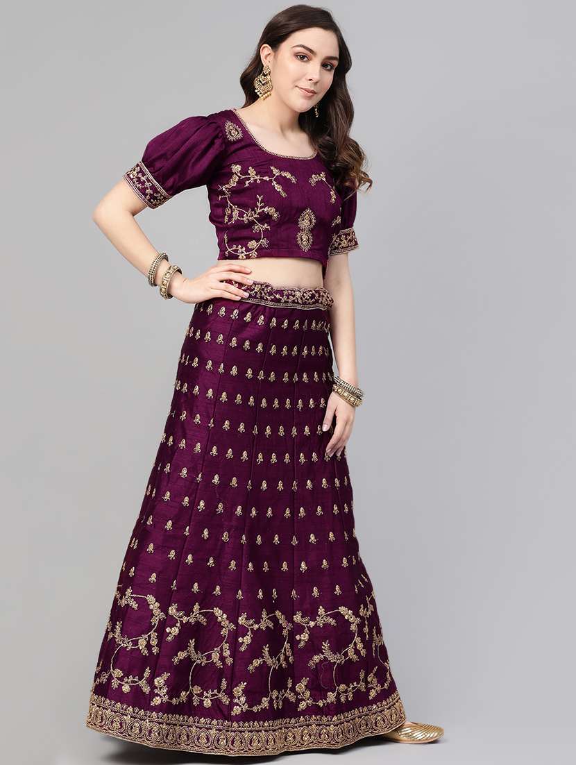 embroidered panelled lehenga - 16901154 - Standard Image - 1
