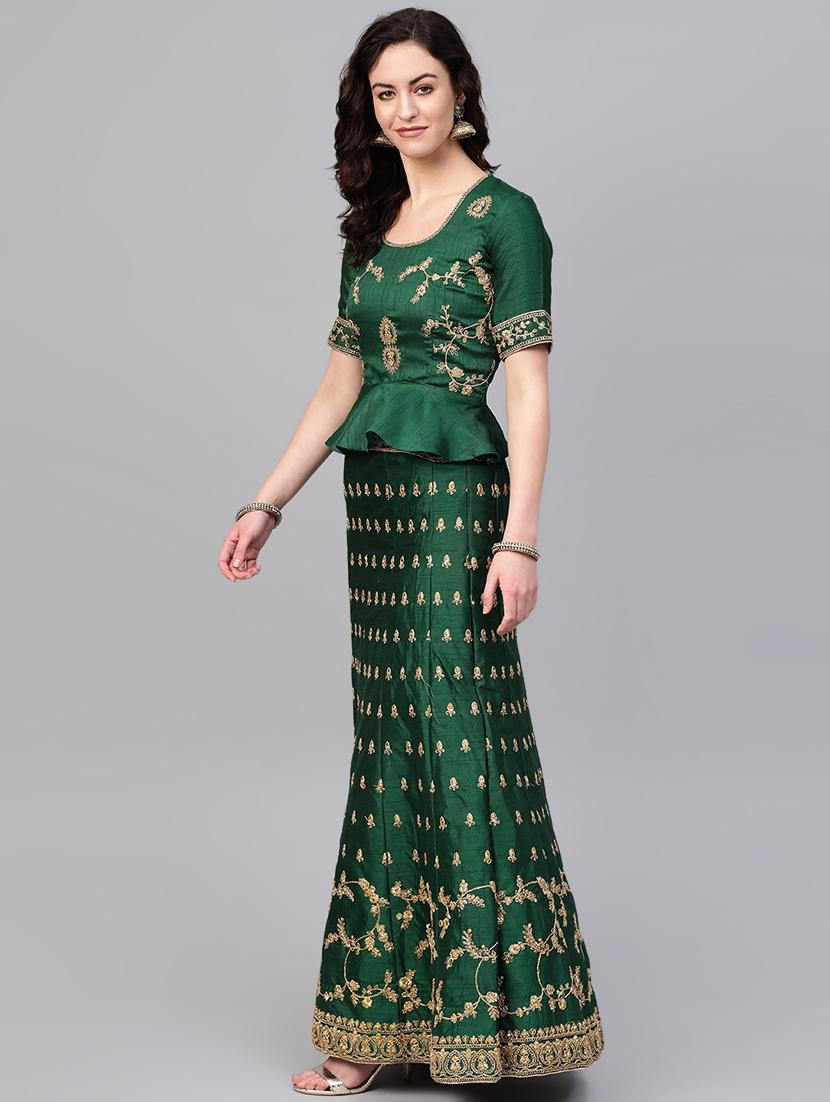 embroidered panelled lehenga - 16901155 - Standard Image - 1