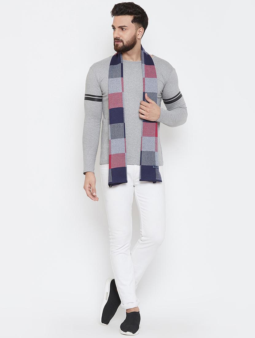 grey checkered muffler - 16902373 - Standard Image - 1