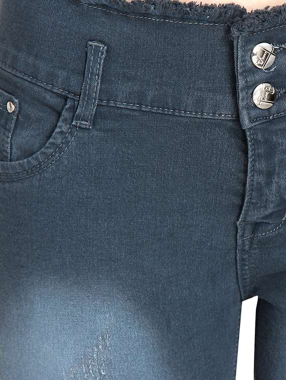 frayed detail stone washed jeans - 16903287 - Standard Image - 4