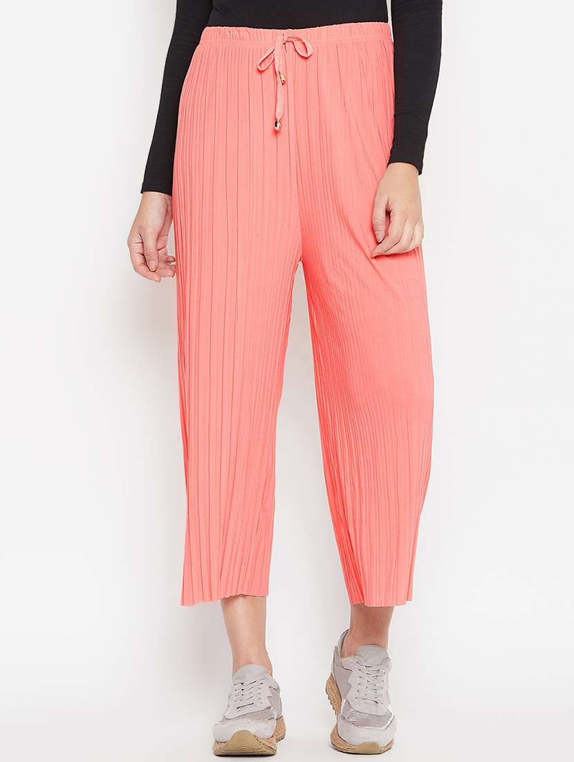 drawstring waist flared palazzo