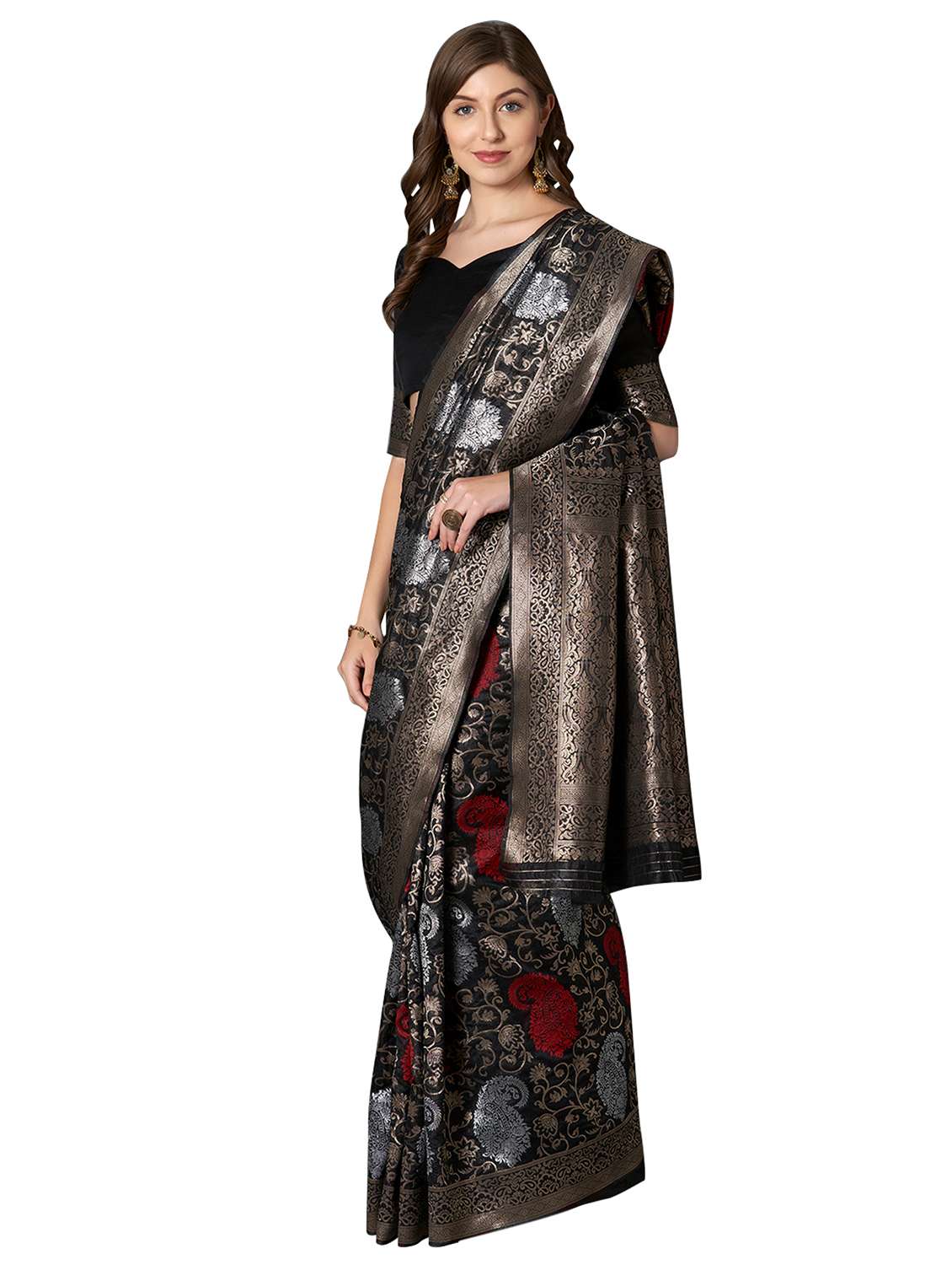 paisley kanjivaram saree with blouse