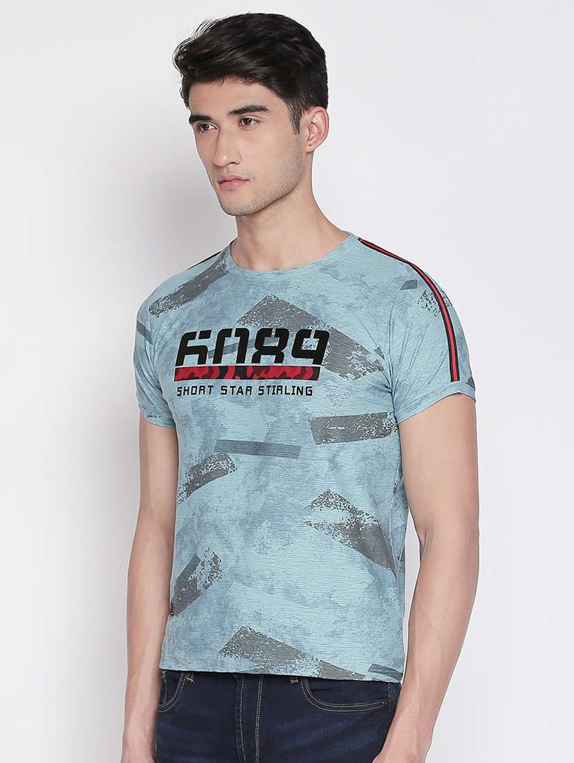 blue typographic print t-shirt - 16907852 -  Standard Image - 1