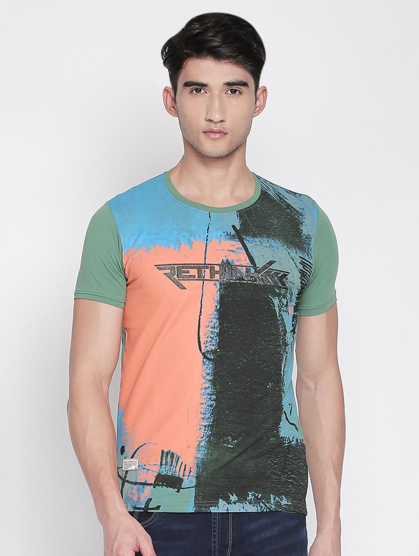 green front print t-shirt - 16907853 - Standard Image - 1