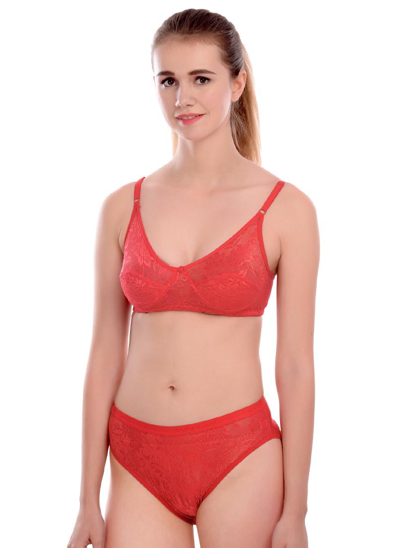 floral patch laced bra and panty set - 16908041 -  Standard Image - 1