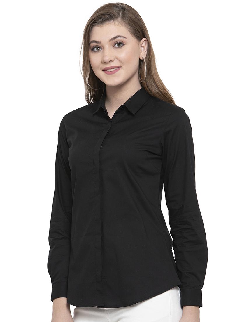 concealed placket solid shirt - 16908644 - Standard Image - 1