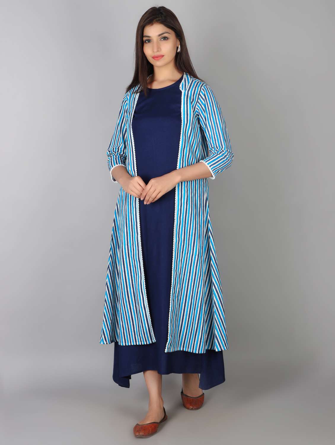 solid layered kurta 