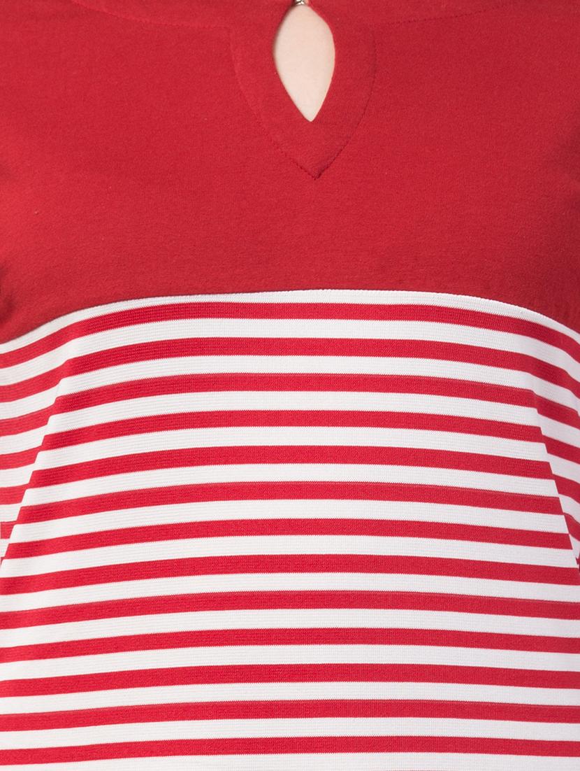 key hole neck striped tee - 16909788 - Standard Image - 4