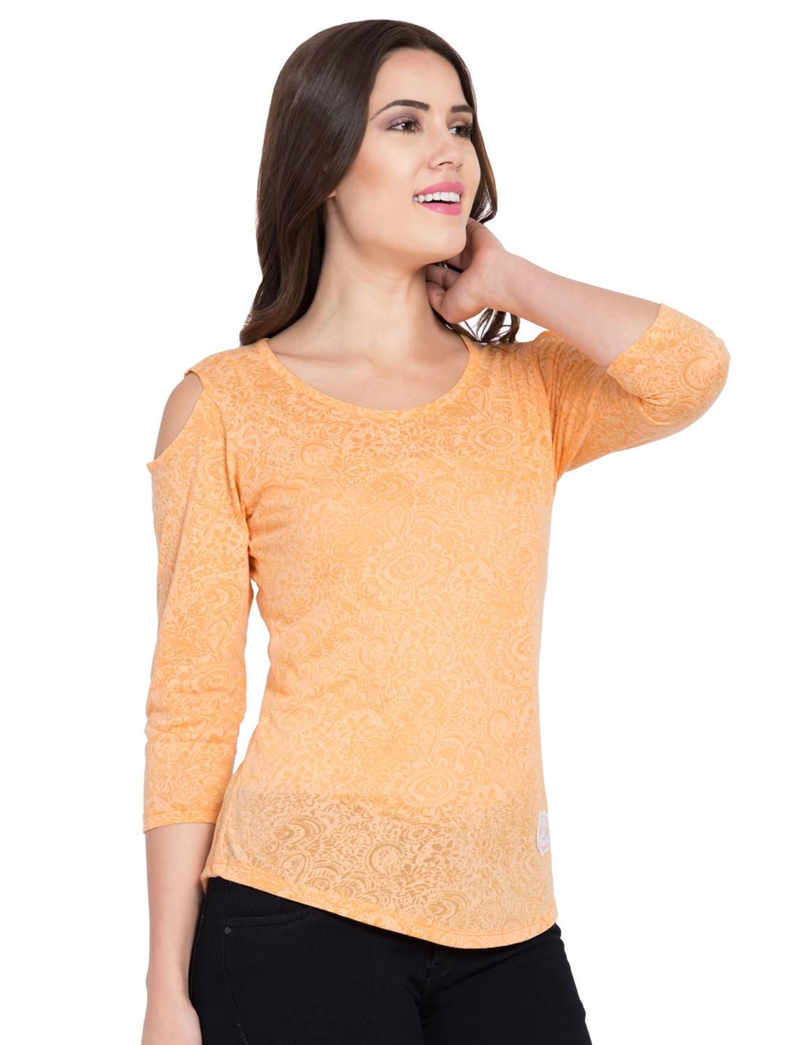 cold shoulder floral top - 16909792 - Standard Image - 1