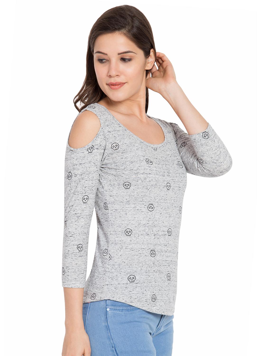 cold shoulder quirky tee - 16909793 - Standard Image - 1