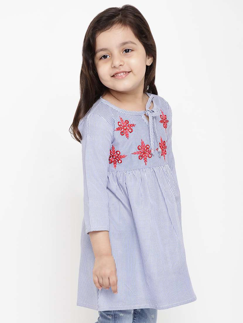 blue cotton a-line  top - 16909795 -  Standard Image - 1