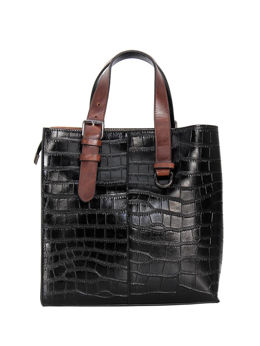 black leatherette (pu) handbag - 16910053 - Standard Image - 1