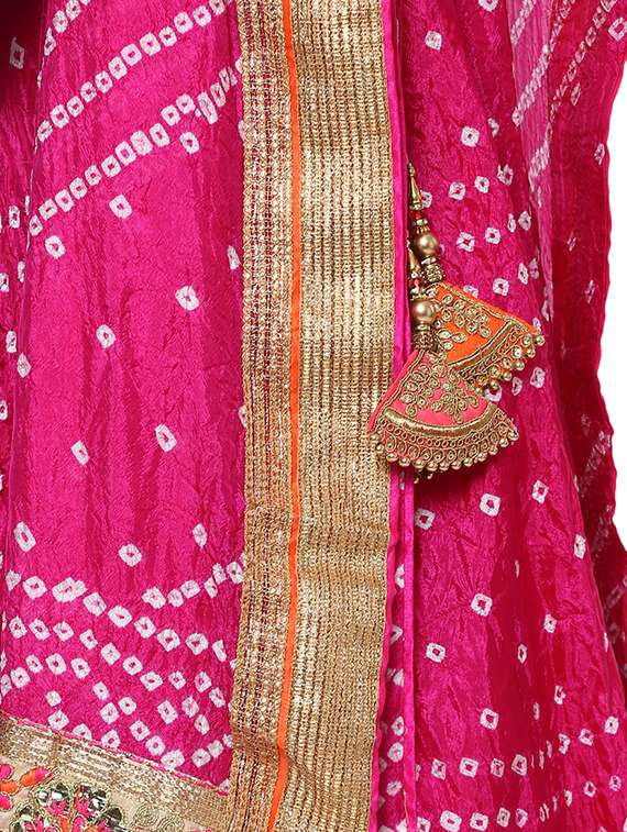 bandhani print a-line lehenga - 16910332 -  Standard Image - 4