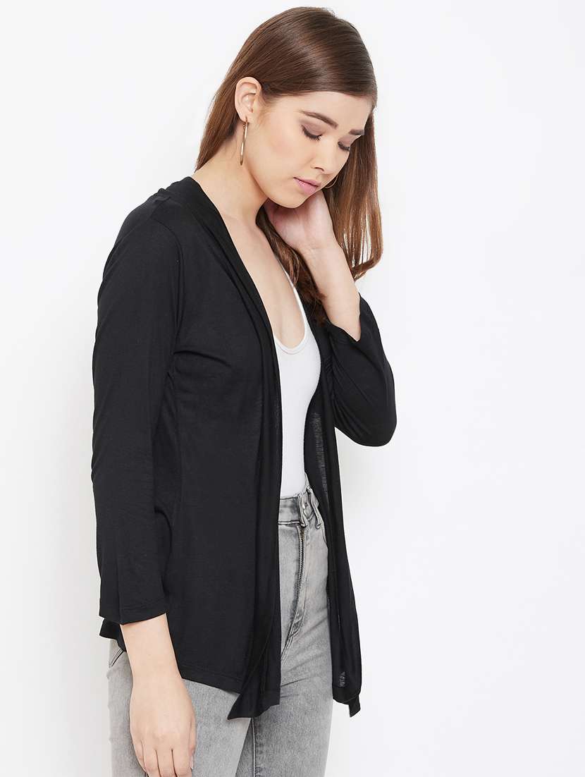 women solids long sleeves shrugs - 16910683 -  Standard Image - 1