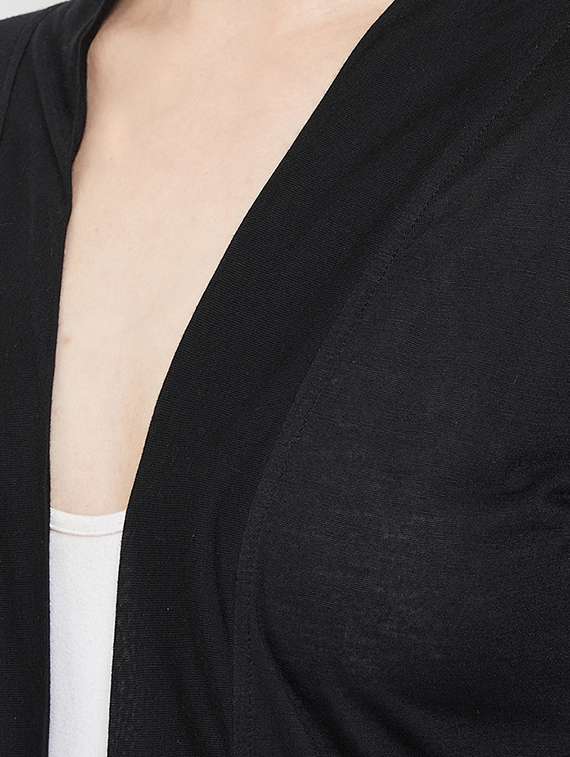 women solids long sleeves shrugs - 16910683 -  Standard Image - 4