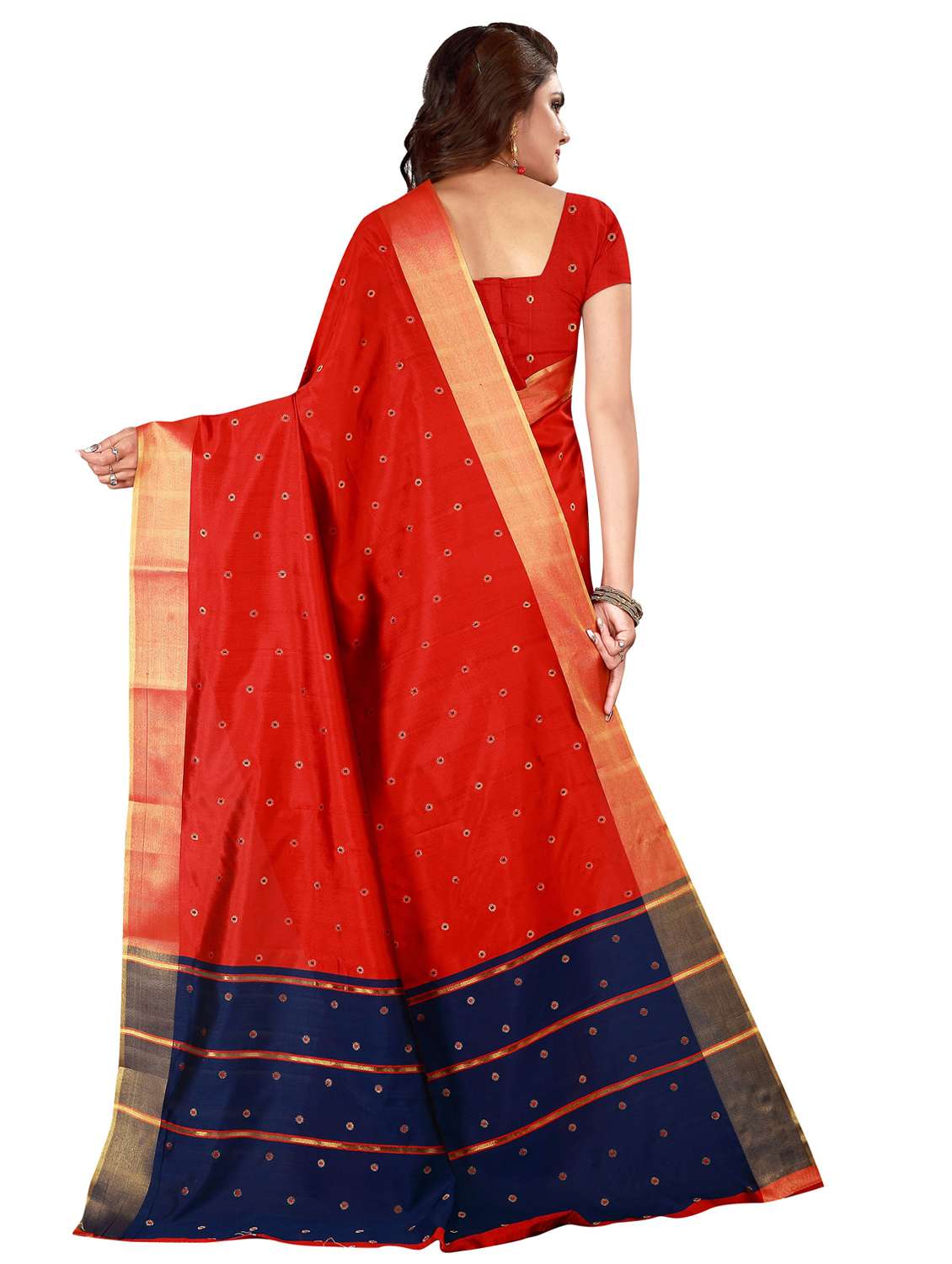 self design woven saree with blouse - 16912502 - Standard Image - 1
