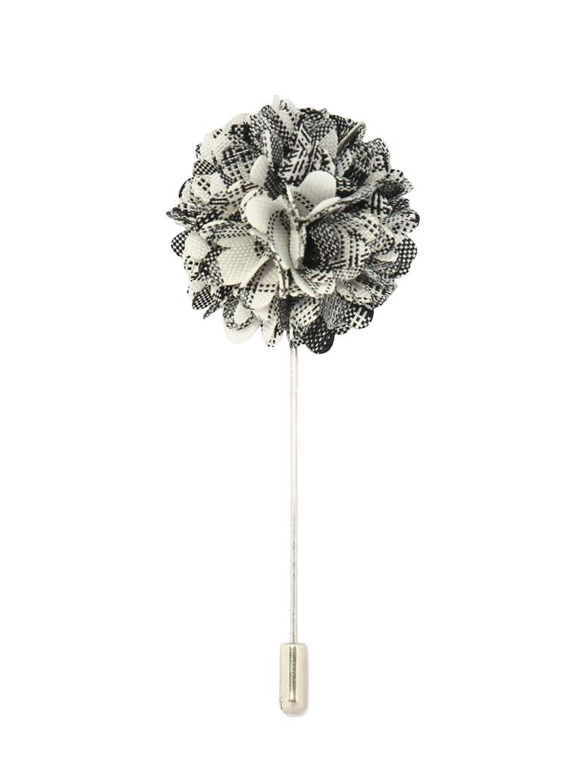 white &black fabric, metal lapelpin - 16912931 - Standard Image - 1