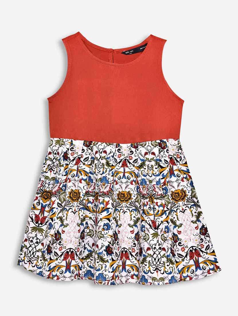 orange rayon frock