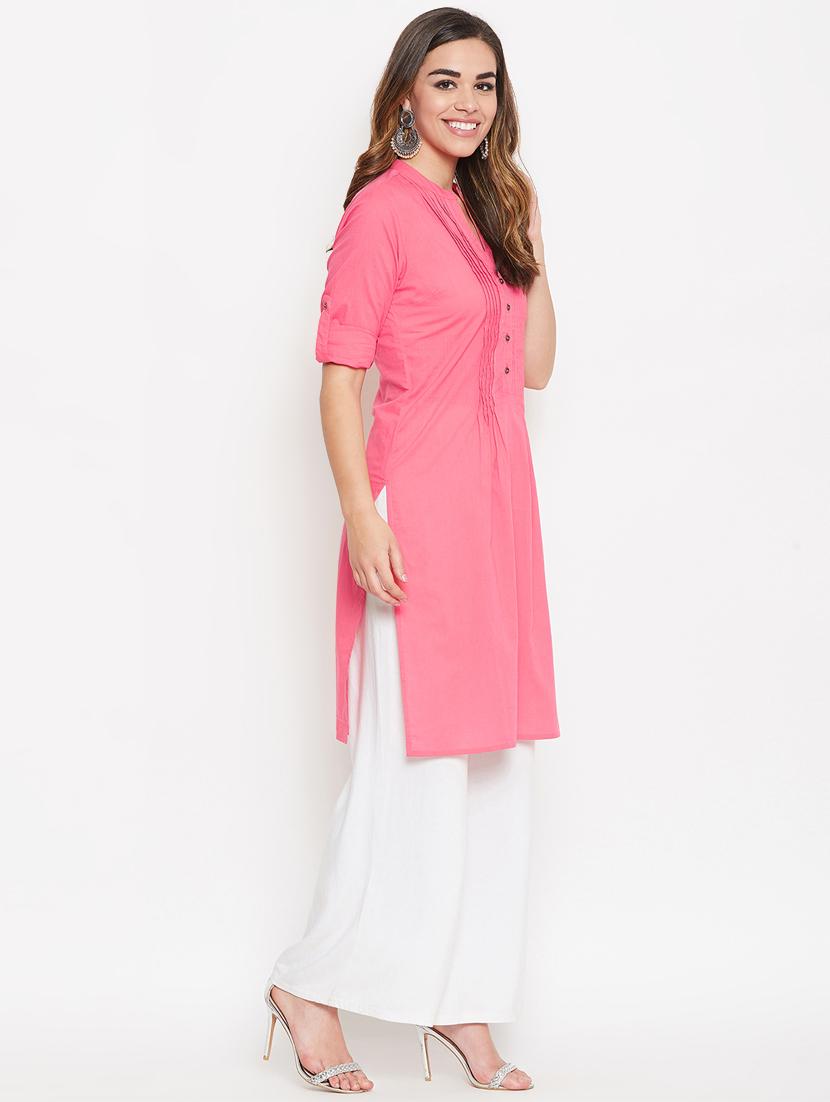 solid straight kurta - 16914203 - Standard Image - 1