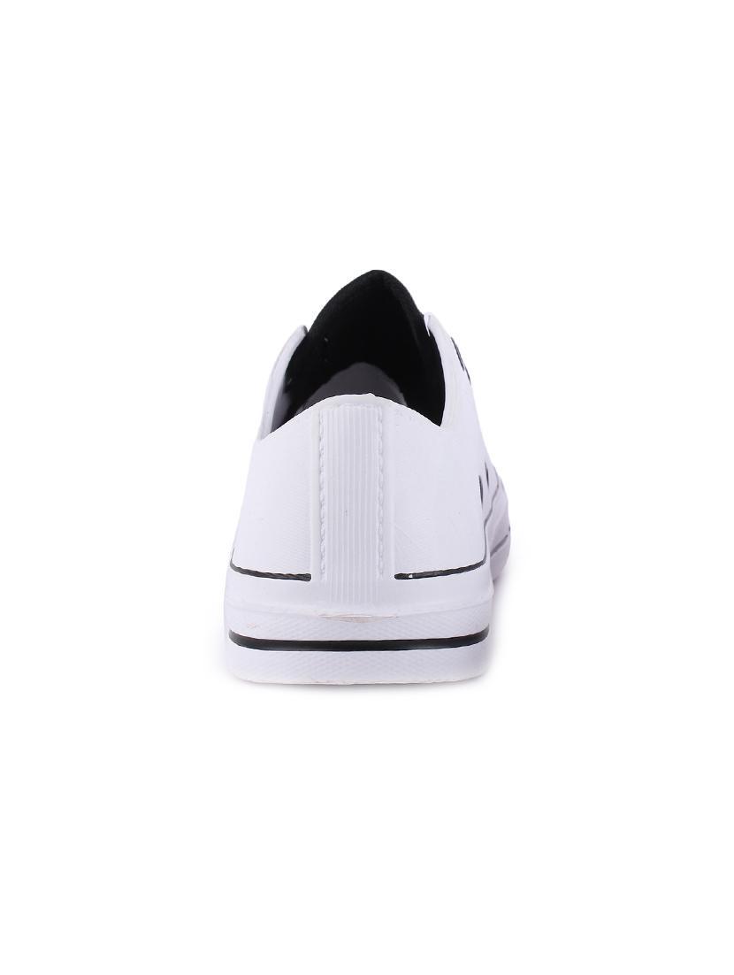 white leatherette laceup sneakers - 16915202 - Standard Image - 1