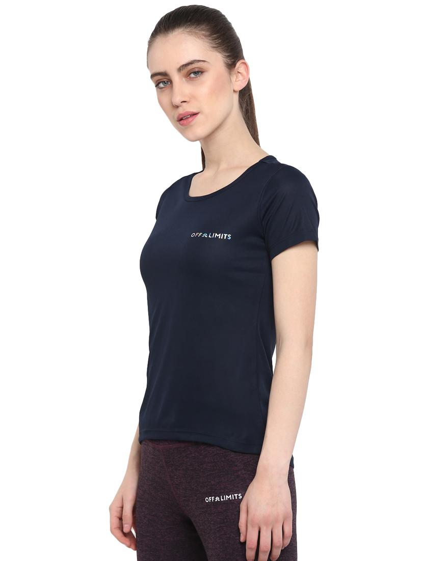 women's placement print round neck t-shirt - 16915237 -  Standard Image - 1