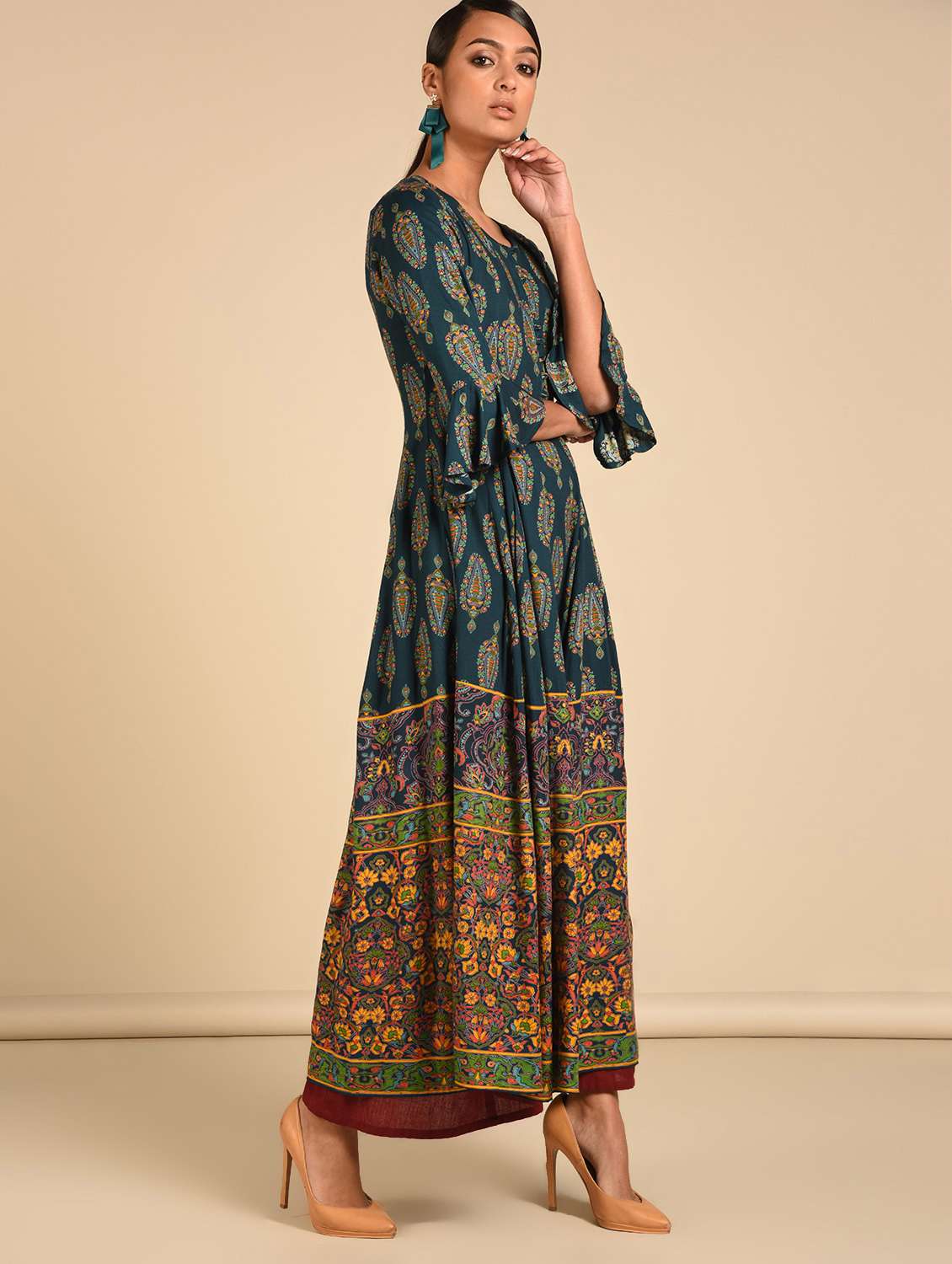 printed flared kurta 