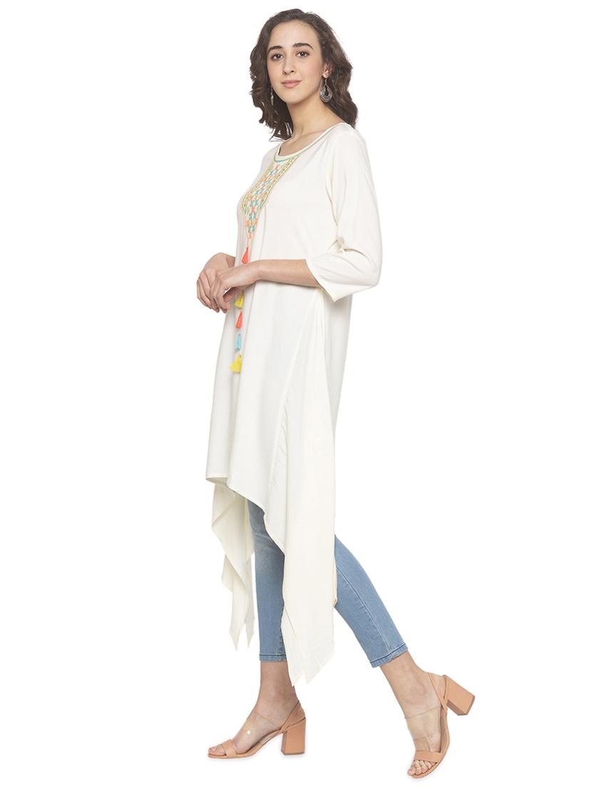 embroidered asymmetric kurta  - 16915528 -  Standard Image - 1