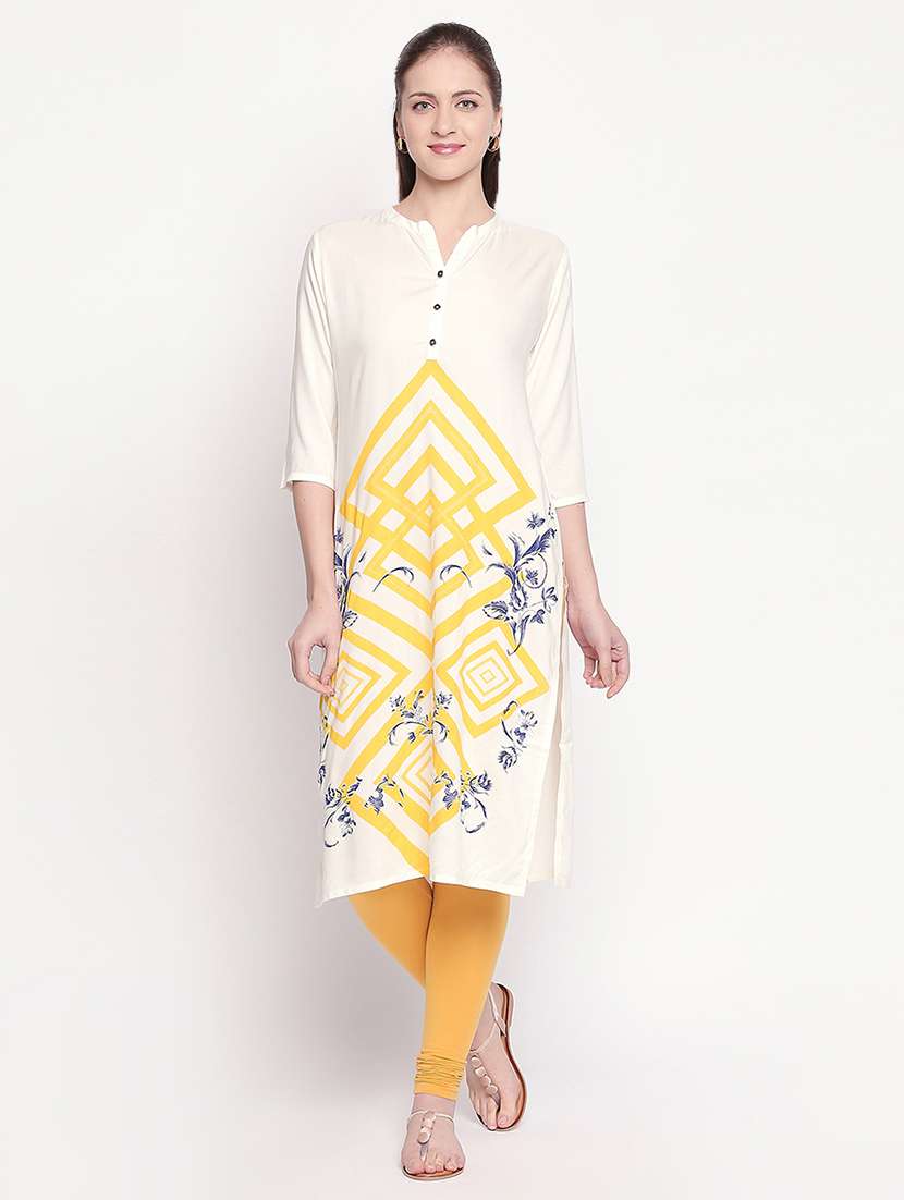 printed straight kurta