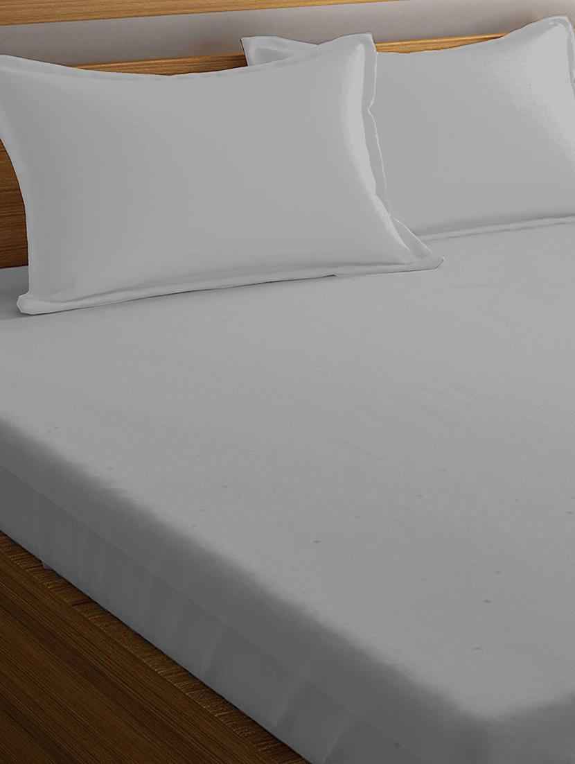 cotton fitted bedsheet queen size with 2 pillow covers - 16917504 - Standard Image - 1