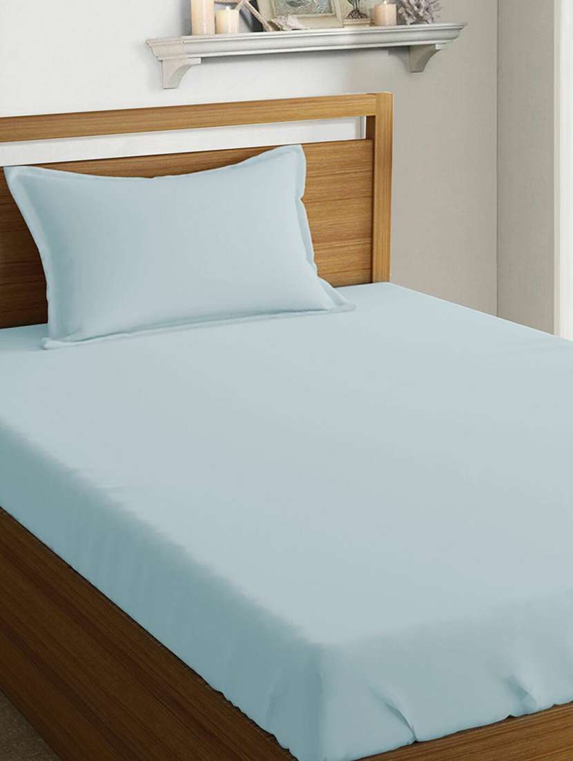  cotton single size fitted bedsheet with 1 pillow cover