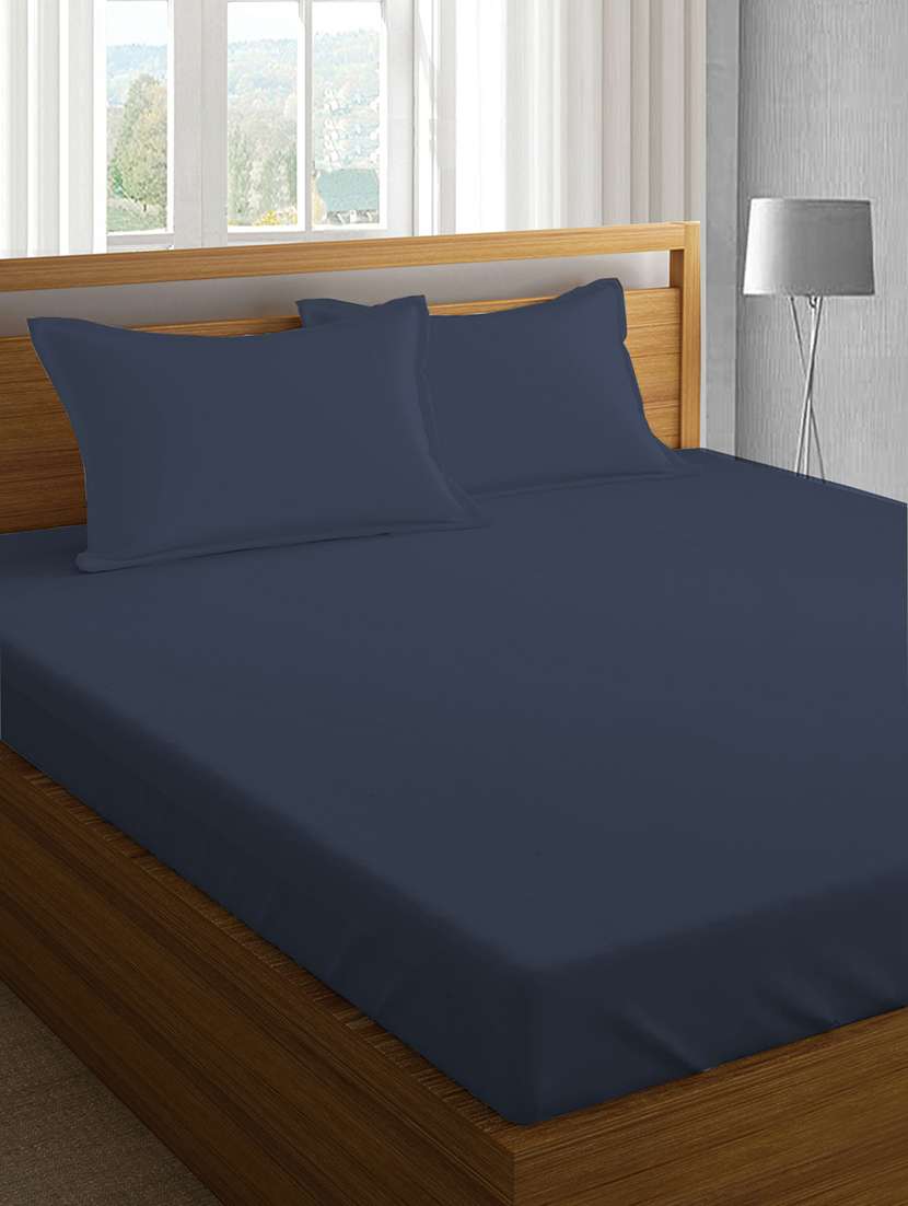   cotton satin king size bed sheet with 2 pillow covers
