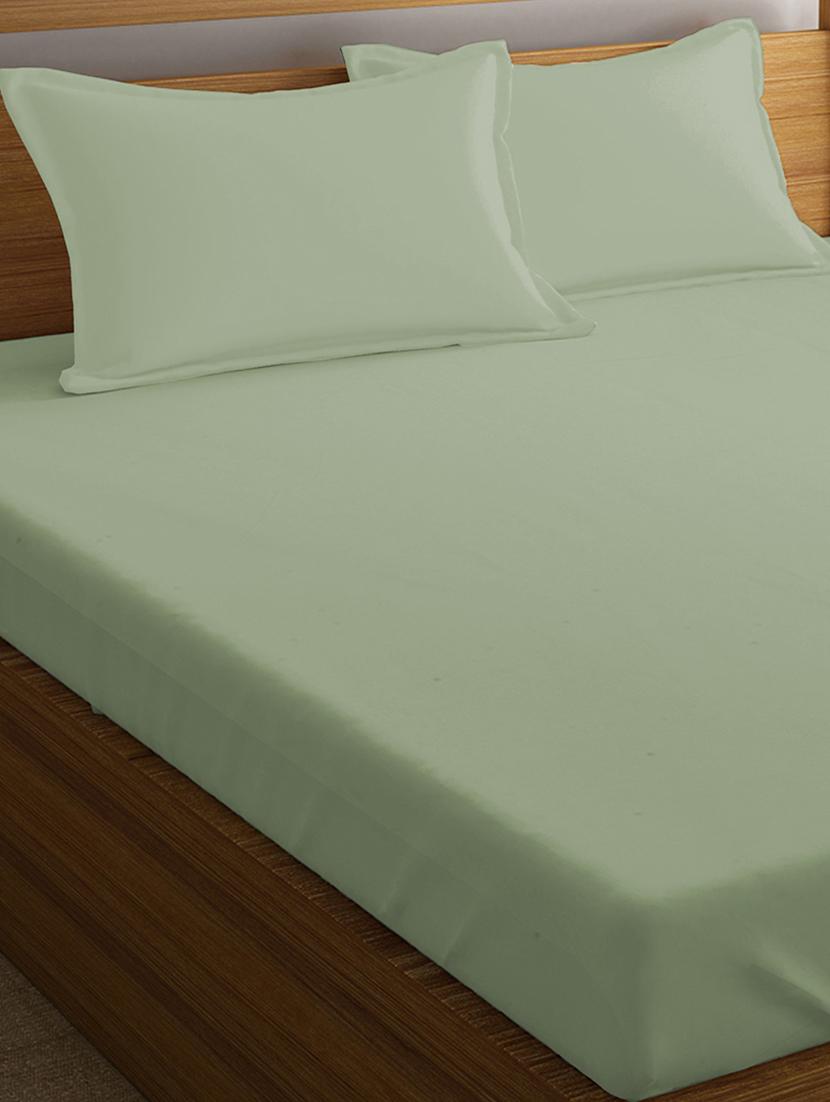 cotton satin king size elastic fitted sheet with 2 pillow covers - 16917586 - Standard Image - 1