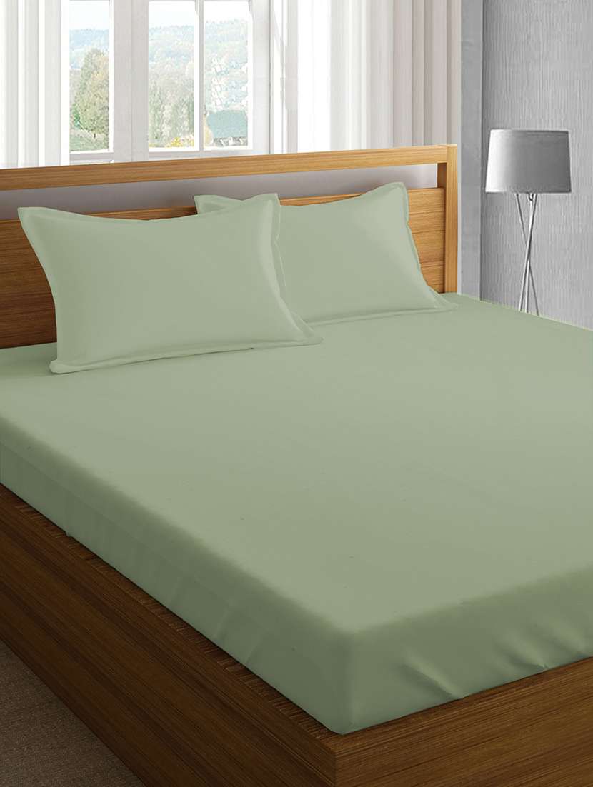 cotton satin king size bed sheet with 2 pillow covers