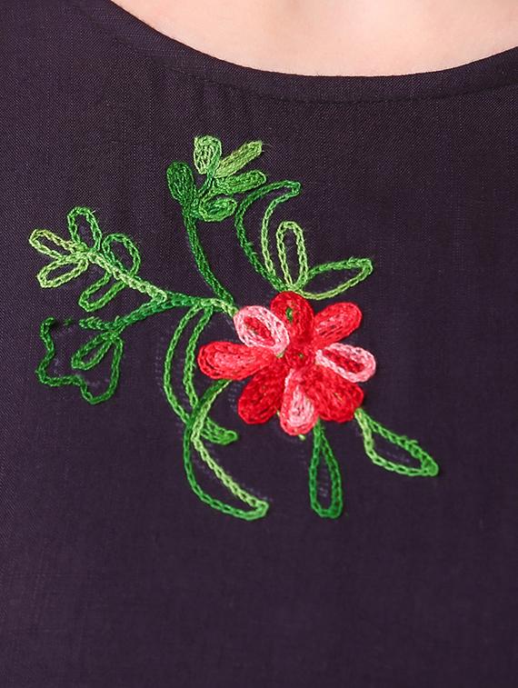 gathered hem embroidered top - 16917829 - Standard Image - 4