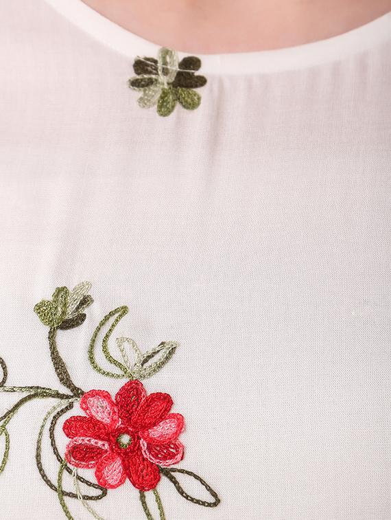 gathered hem embroidered top - 16917830 - Standard Image - 4