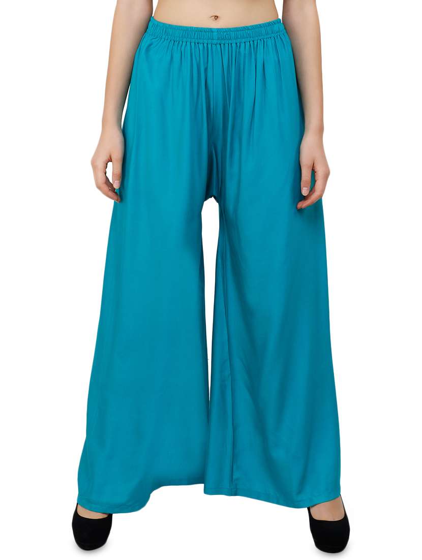 women mid rise solid palazzo
