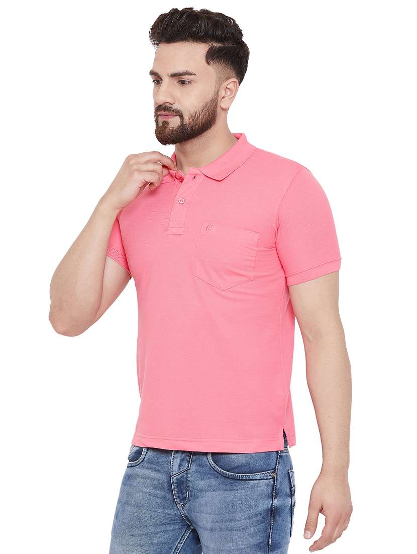 pink solid polo t-shirt - 16918199 -  Standard Image - 1