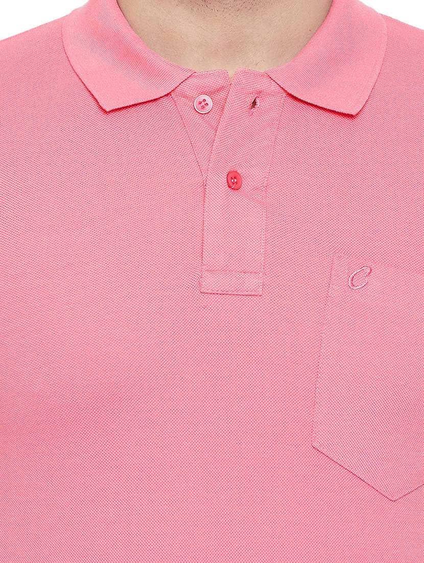 pink solid polo t-shirt - 16918199 -  Standard Image - 4