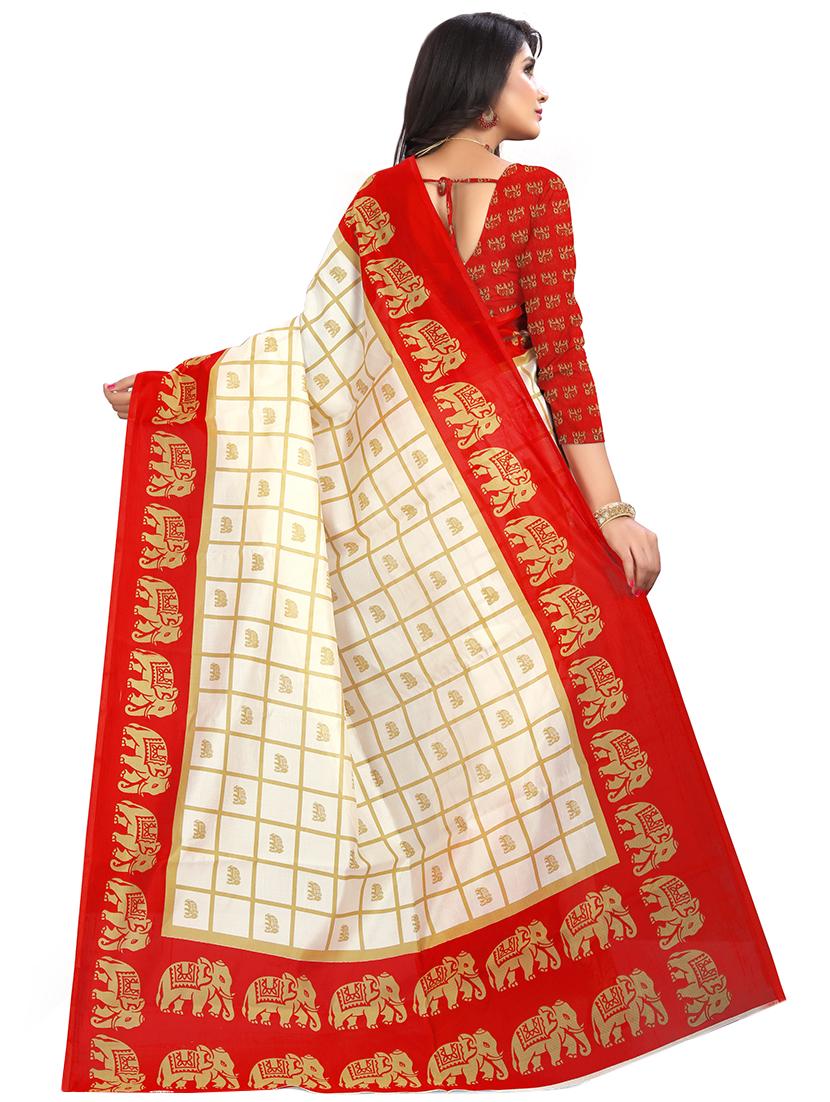 women's self design off white colored saree with blouse - 16918418 -  Standard Image - 1