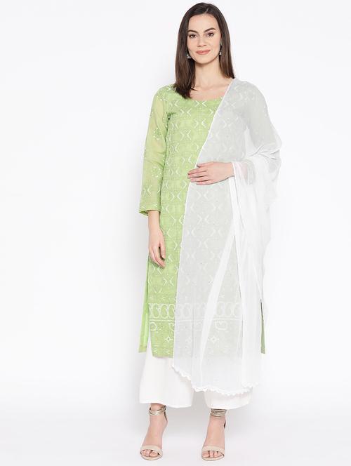 ada hand-embroidered white dupatta with muquish work - 16918478 -  Standard Image - 0