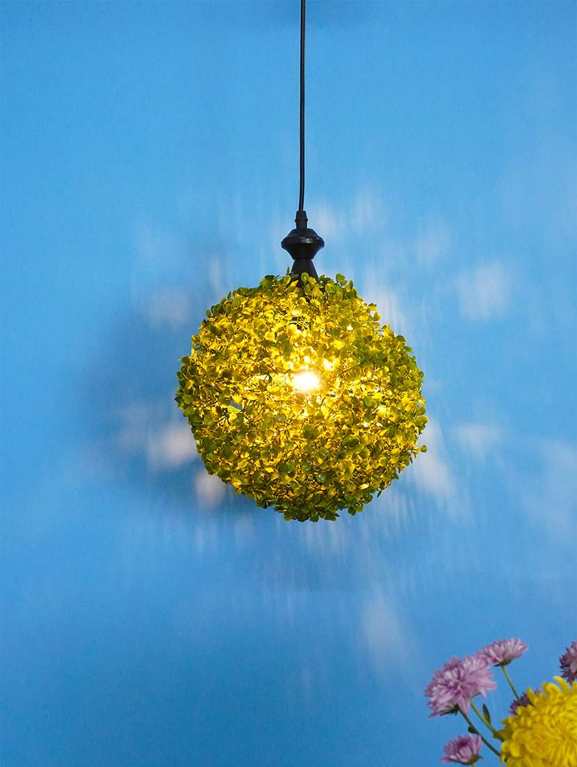 faux green grass ball topiary hanging pendant light