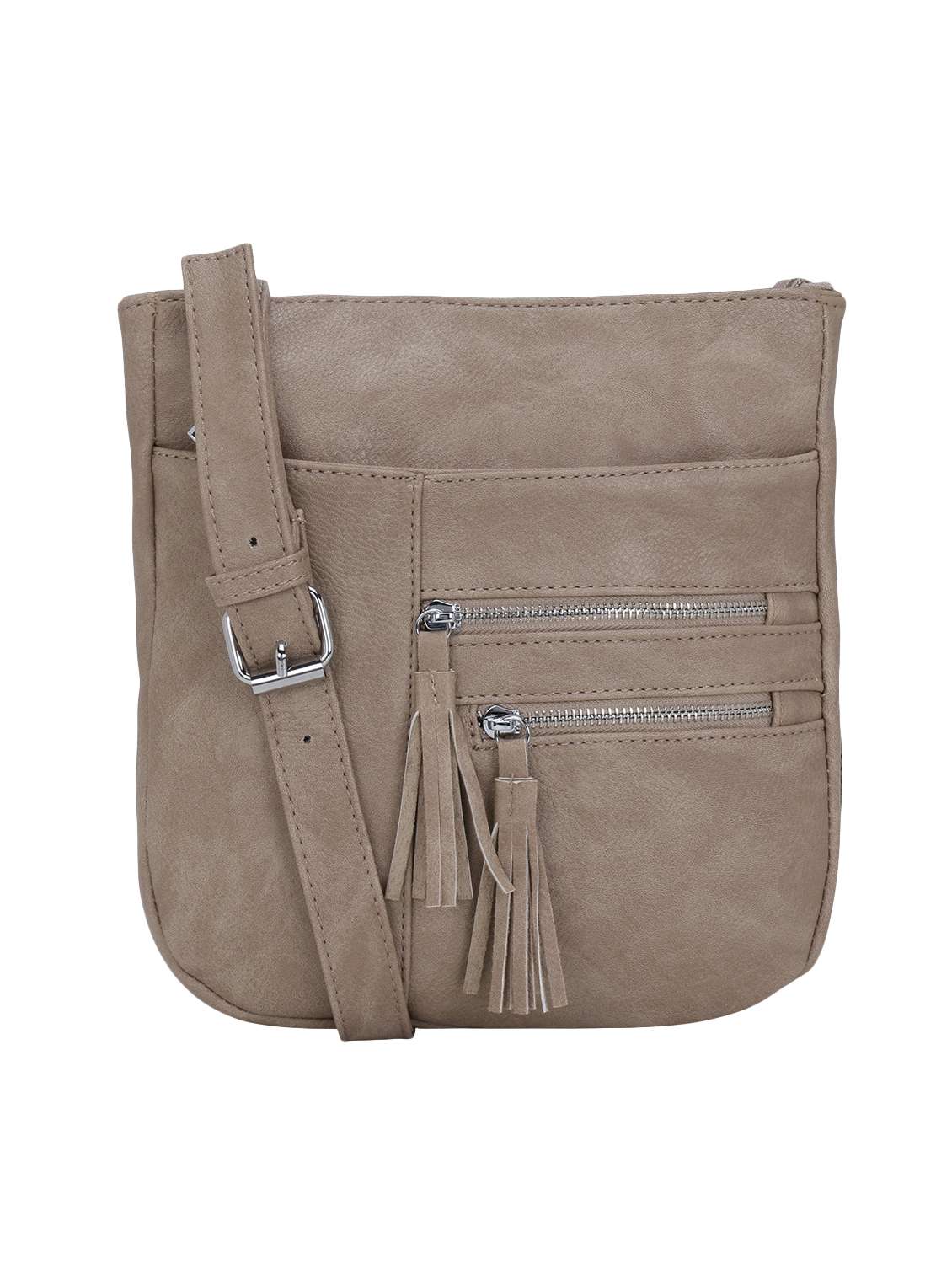 beige leatherette (pu) sling bag