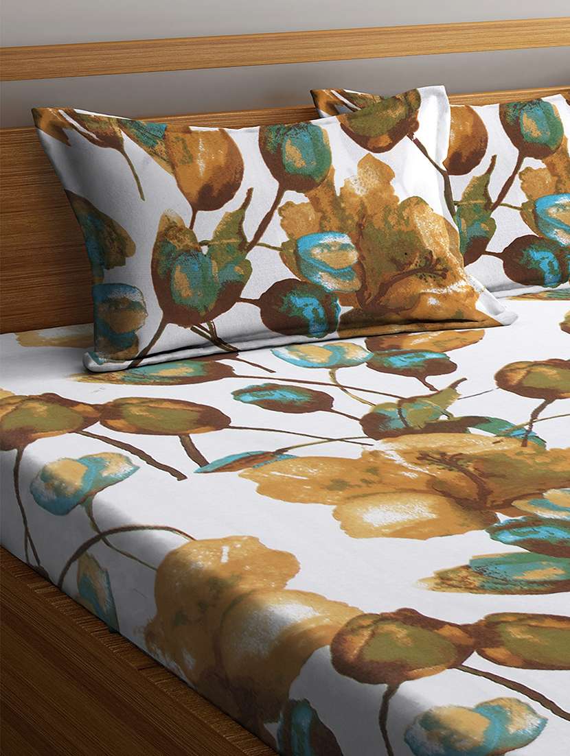 cotton double bedsheet with two pillow cover - 16919925 -  Standard Image - 1